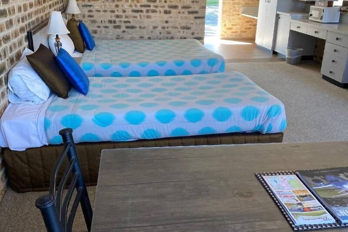 Desk, blackout drapes, iron/ironing board, WiFi