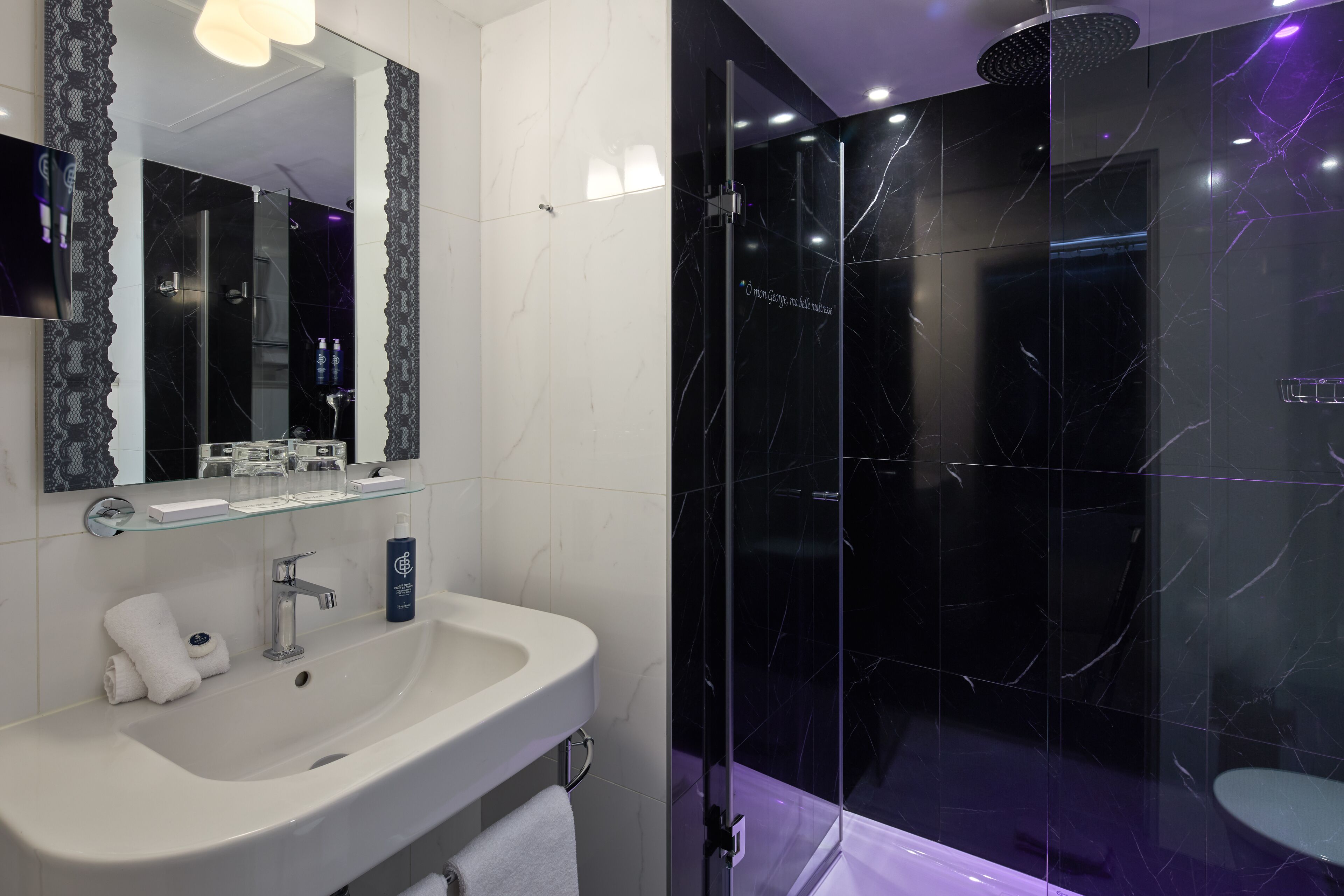 free toiletries, hair dryer, slippers, towels