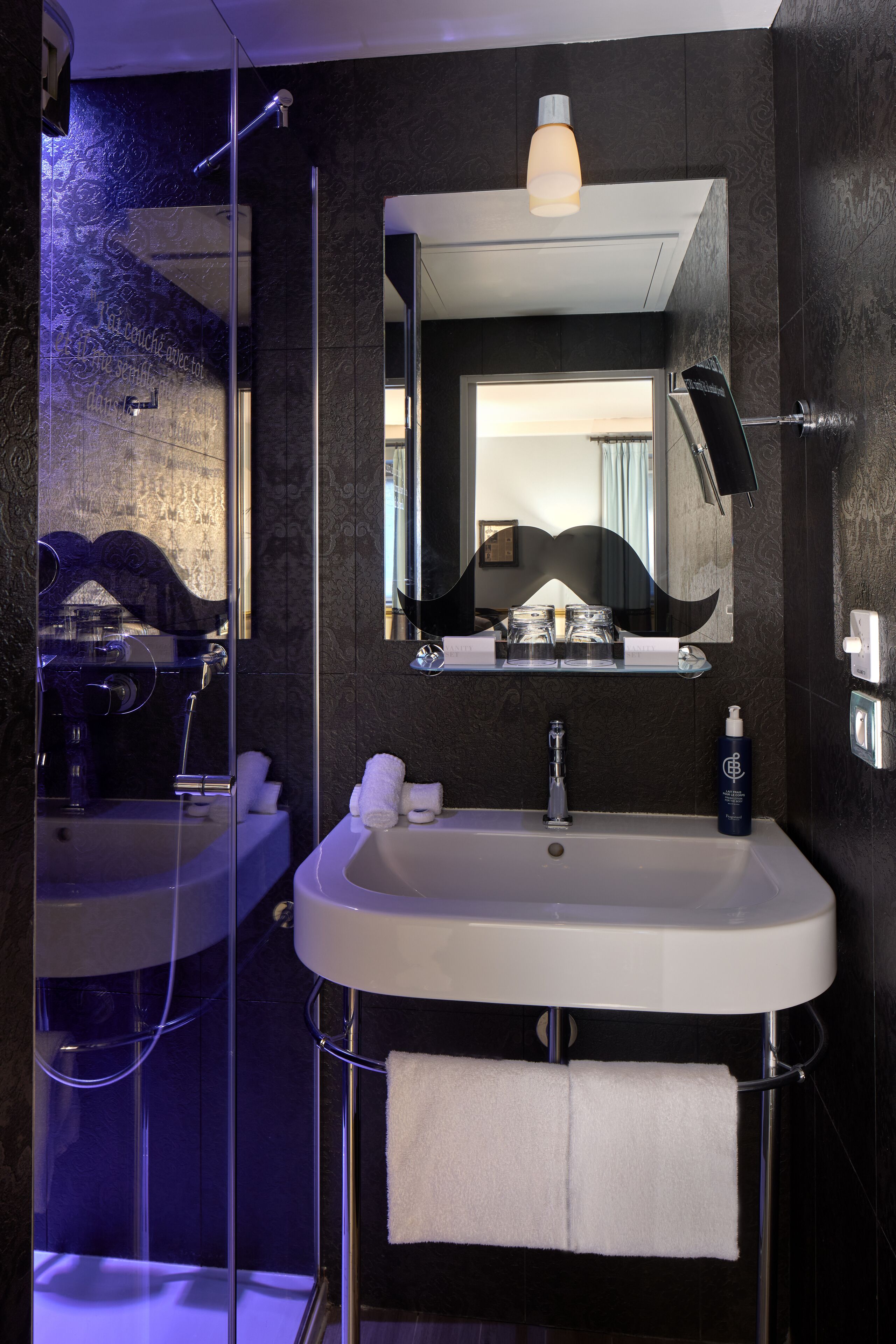 free toiletries, hair dryer, slippers, towels