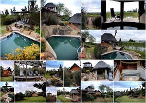 2 outdoor pools, pool loungers