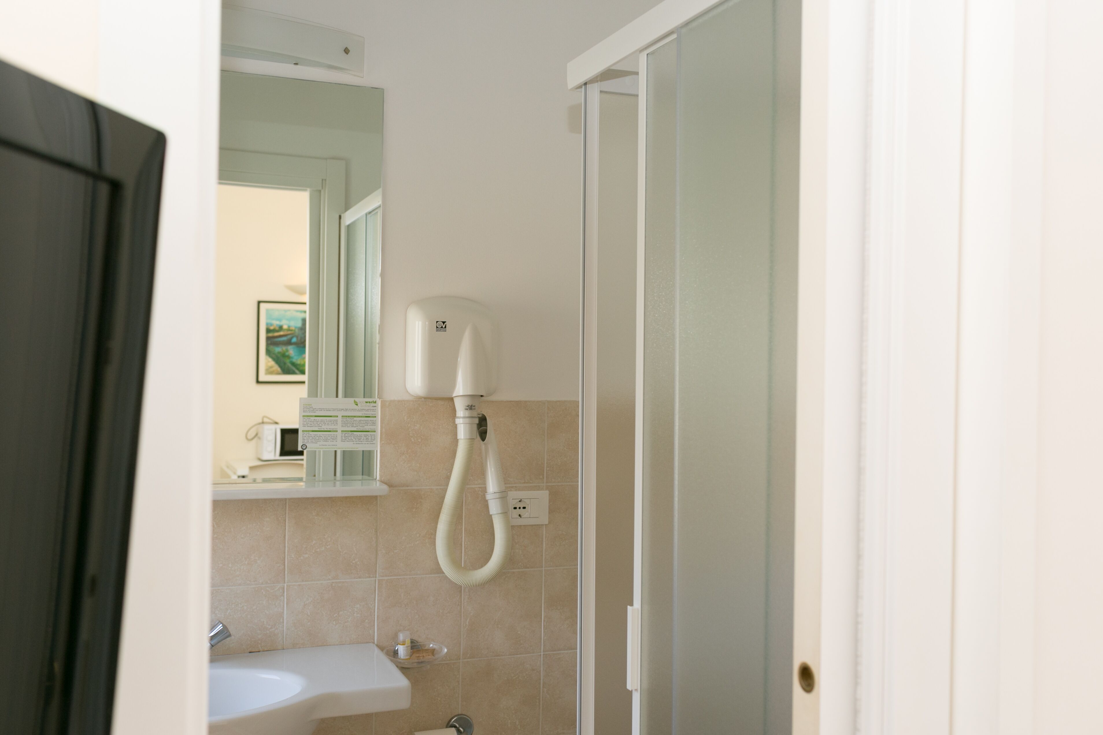 shower, rainfall showerhead, hair dryer, bidet