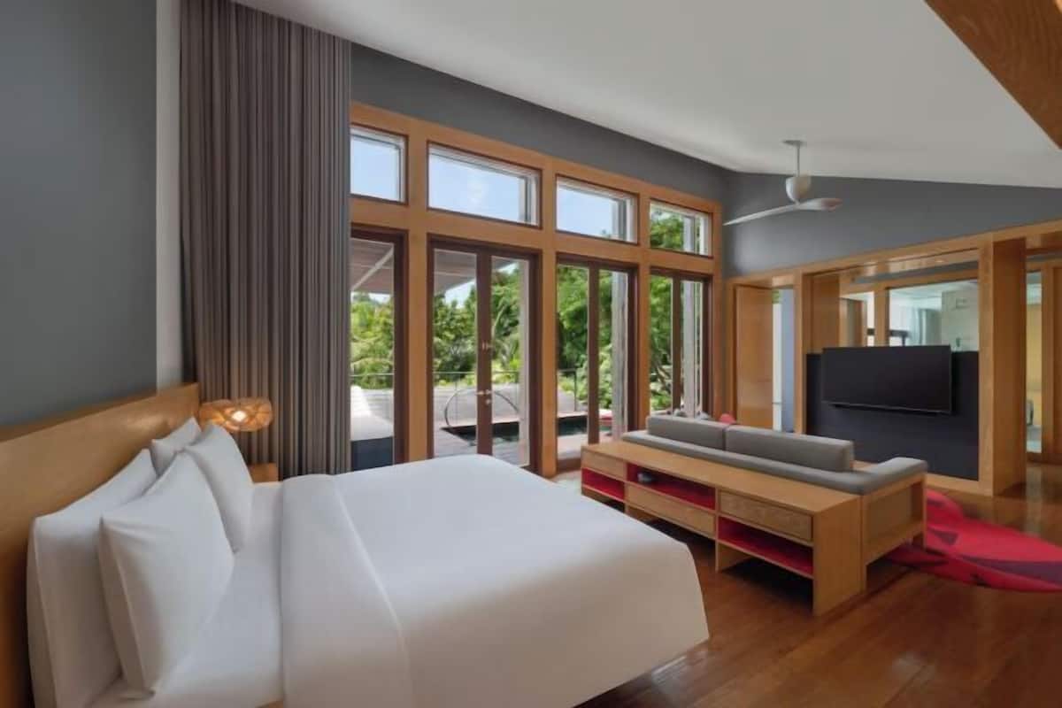 1 slaapkamer, een minibar, een kluis op de kamer, een bureau