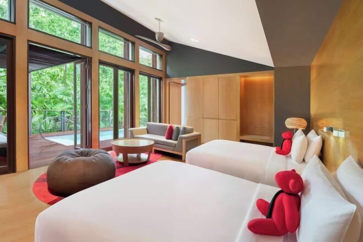 1 slaapkamer, een minibar, een kluis op de kamer, een bureau