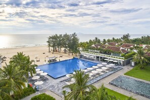 Outdoor pool, open 5:00 AM to 9:00 PM, pool umbrellas, sun loungers