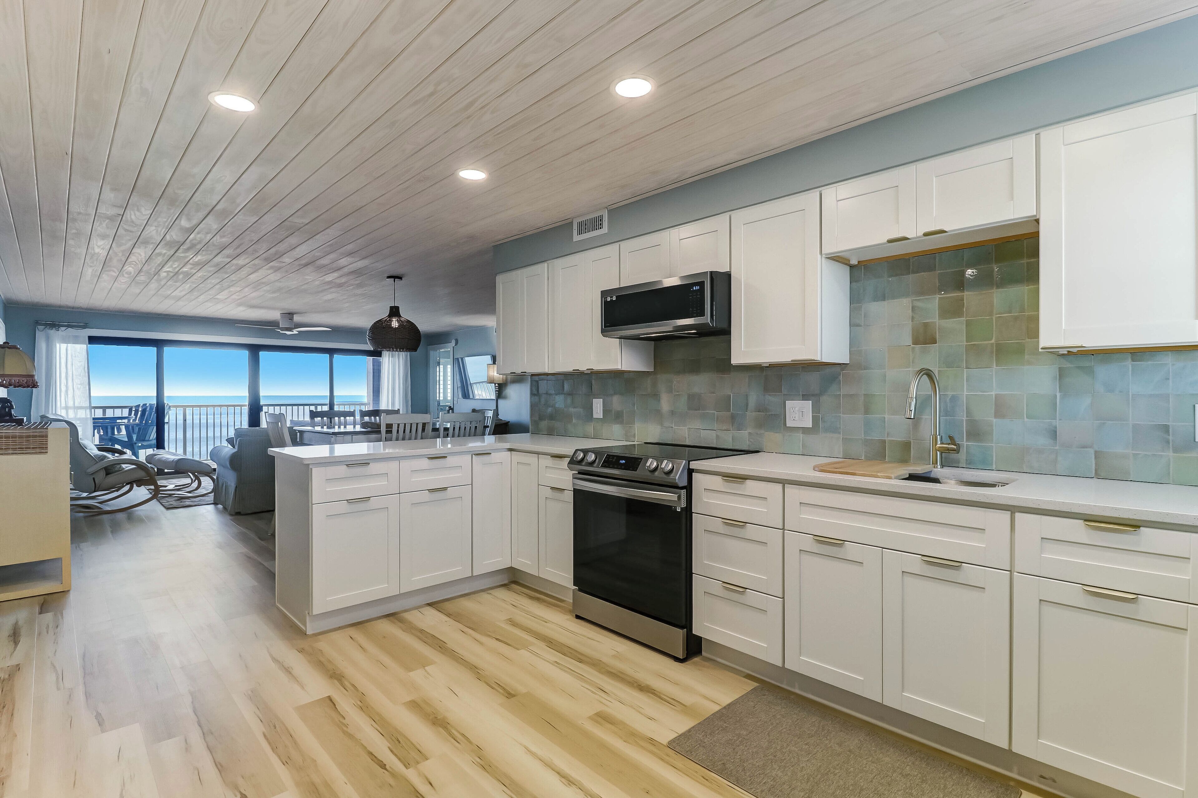442 Amelia By The Sea | Private kitchen | Full-size fridge, microwave, oven, stovetop