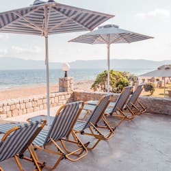 Beach nearby, sun-loungers, beach umbrellas