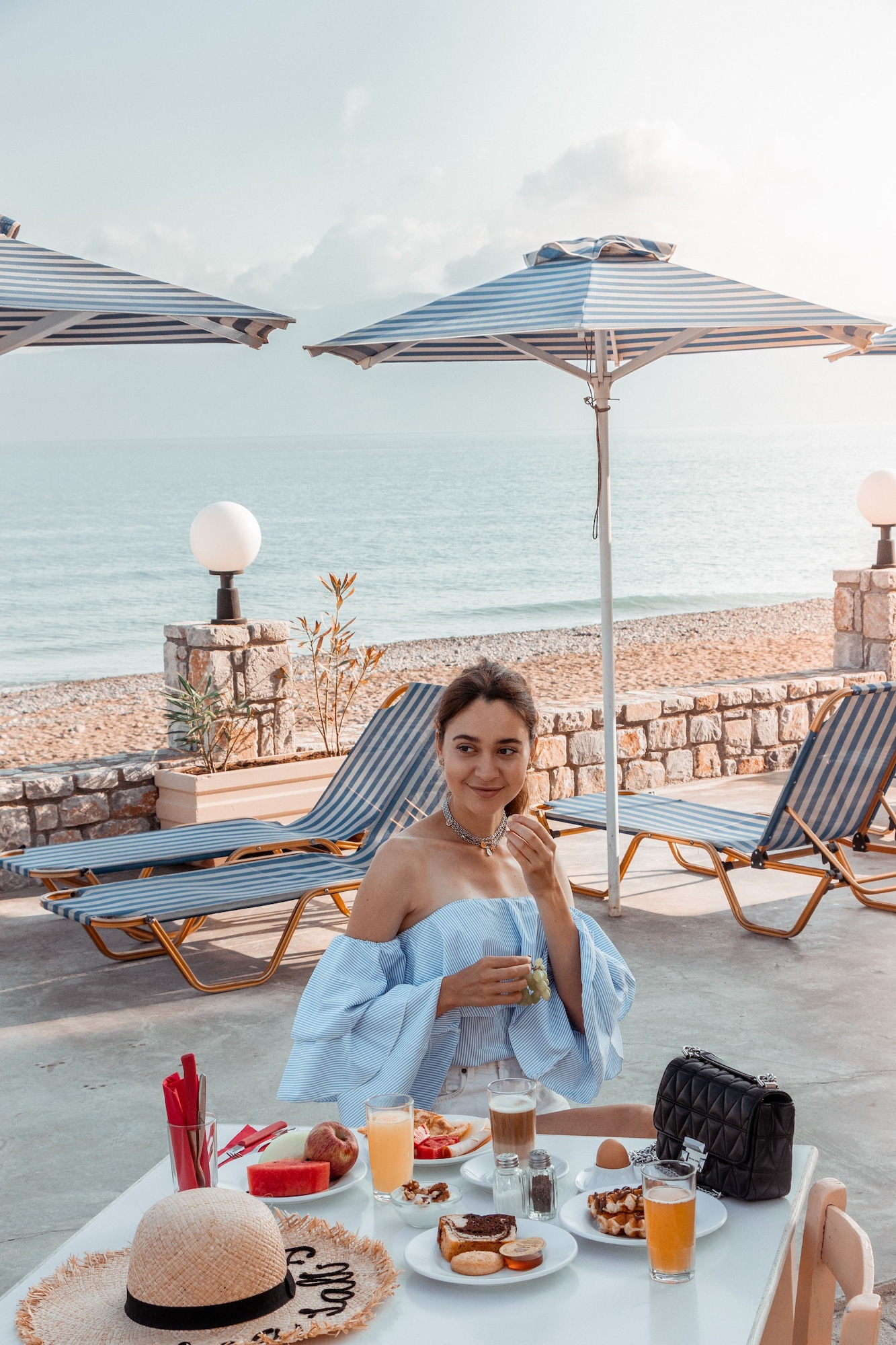 Beach nearby, sun loungers, beach umbrellas