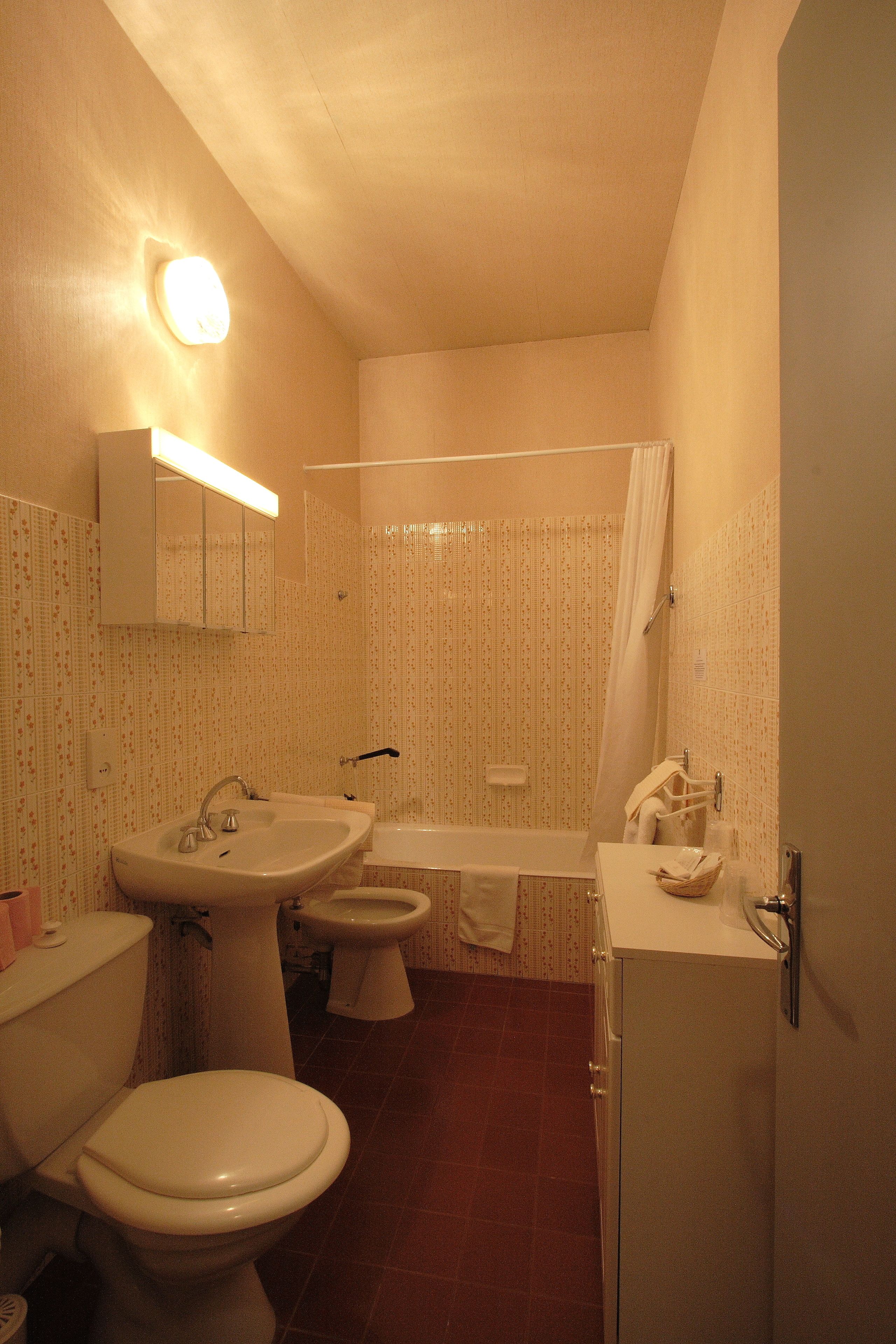 economy double room | bathroom | free toiletries, hair dryer, towels