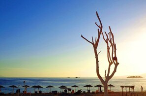 Sur la plage, aviron/canotage