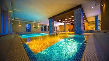 2 indoor pools, seasonal outdoor pool