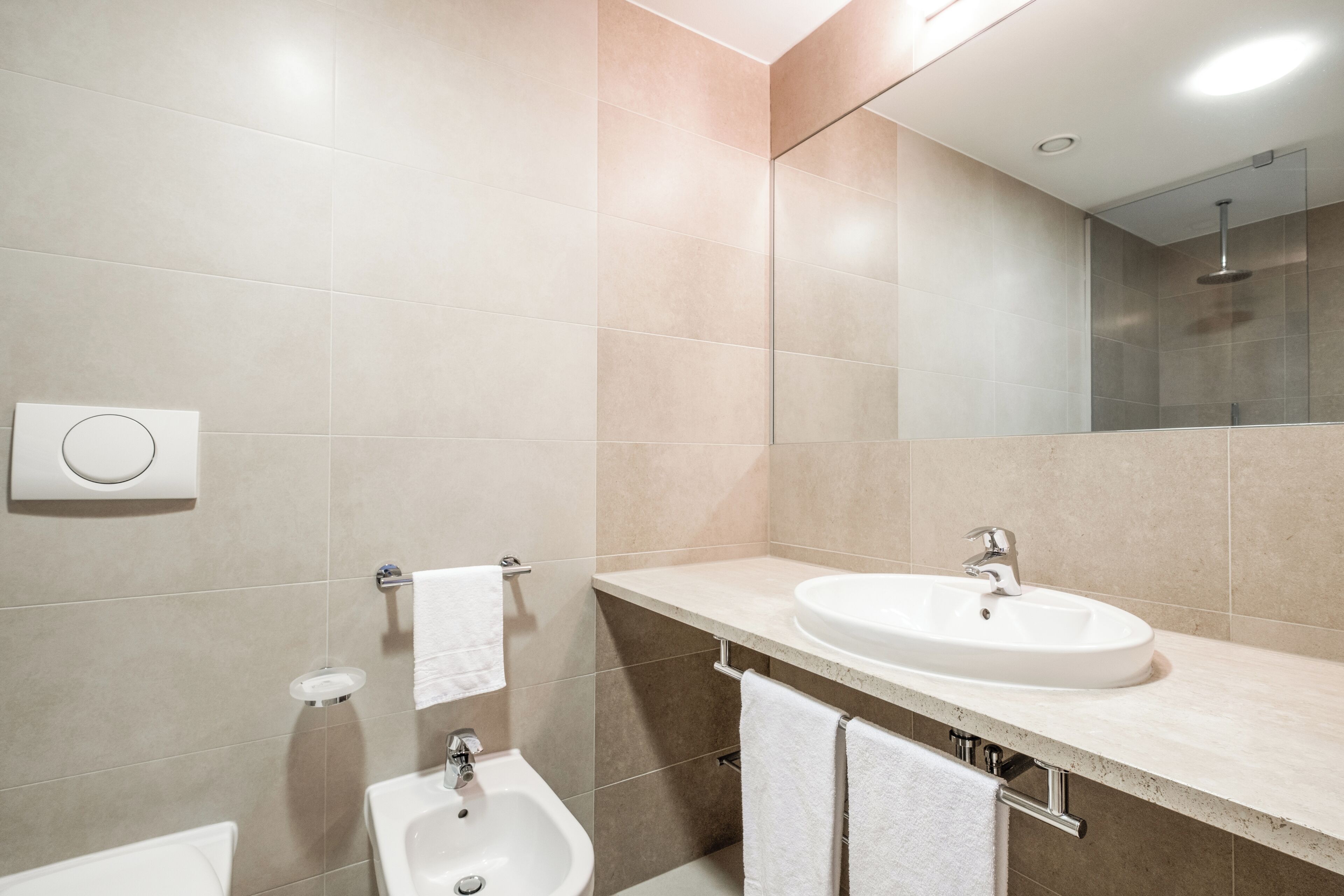 shower, free toiletries, hair dryer, bidet