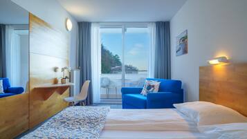 Double Room, Balcony, Sea View | In-room safe, free WiFi, bed sheets