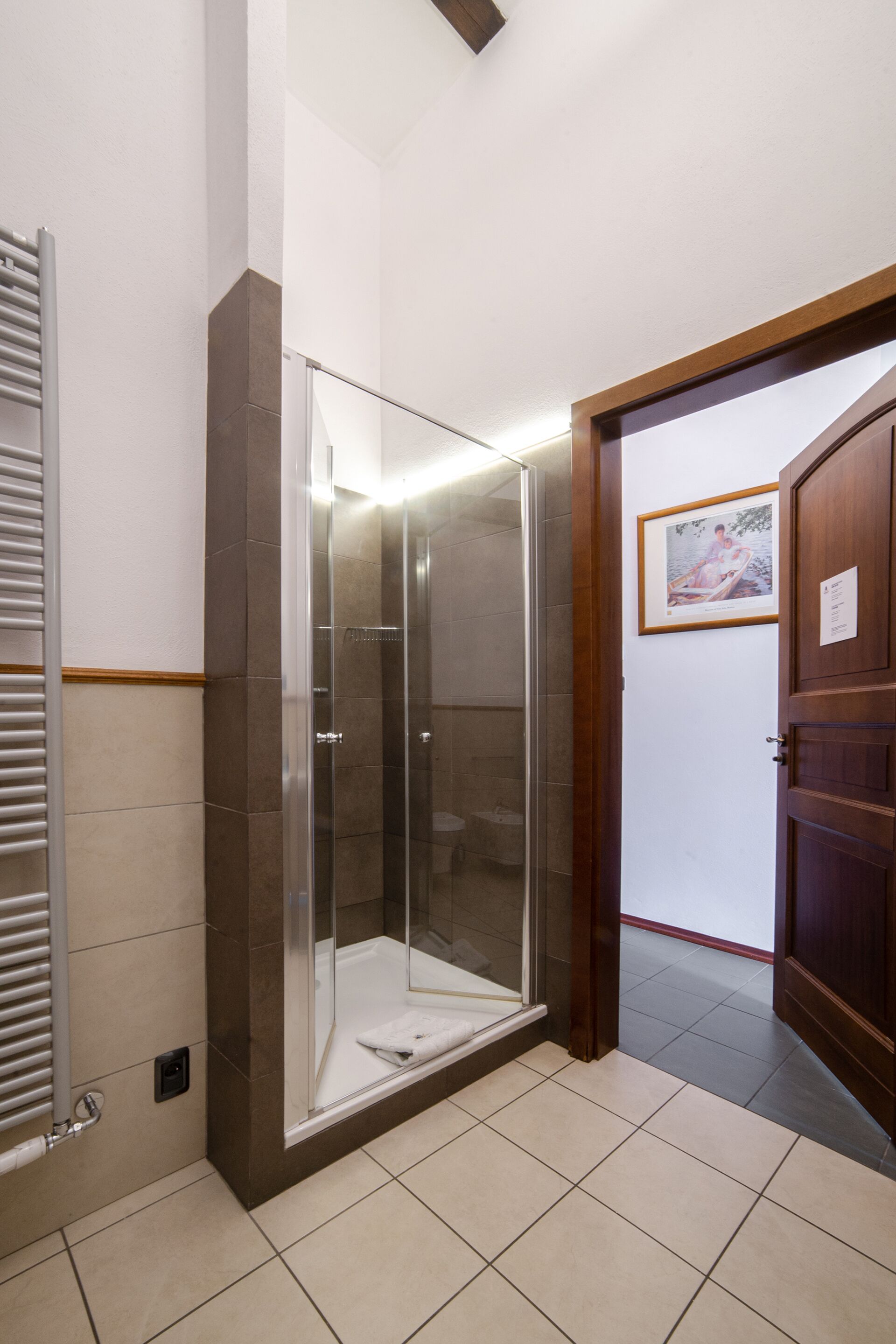 classic double or twin room | bathroom | shower, hair dryer, slippers, bidet
