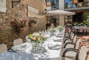 Outdoor banquet area