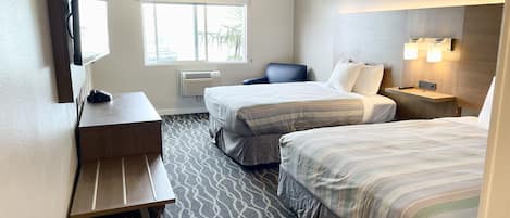Standard Room, 2 Queen Beds | Desk, blackout drapes, iron/ironing board, free WiFi