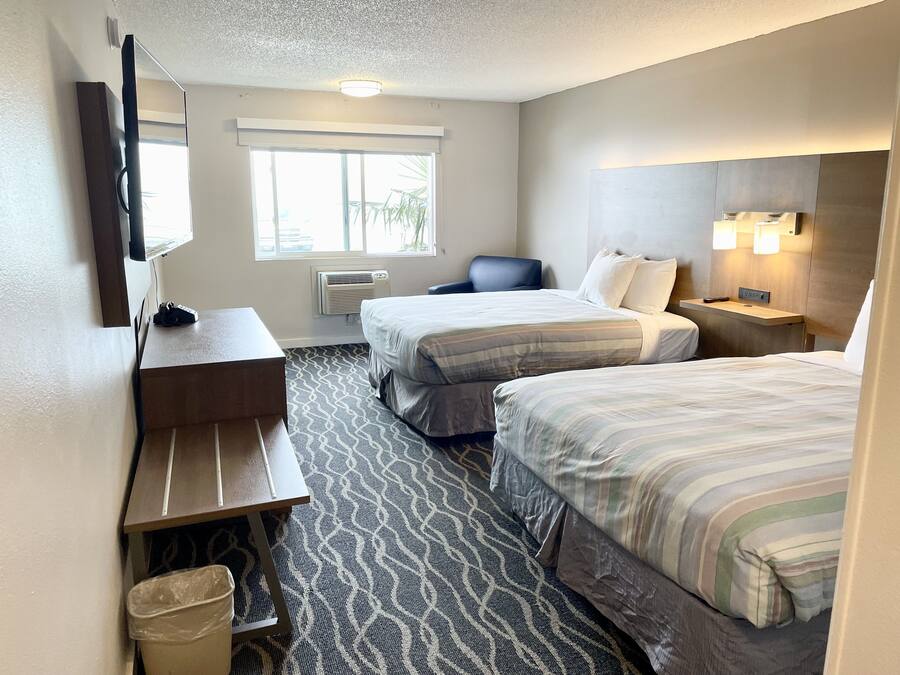 Standard Room, 2 Queen Beds | Desk, blackout curtains, iron/ironing board (on request), free WiFi