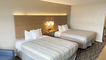 Standard Room, 2 Queen Beds | Desk, blackout drapes, iron/ironing board, free WiFi