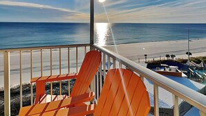 A balcony with a view of the beach and ocean. - Summit Beach Resort by Resort Collection (Panama City Beach)