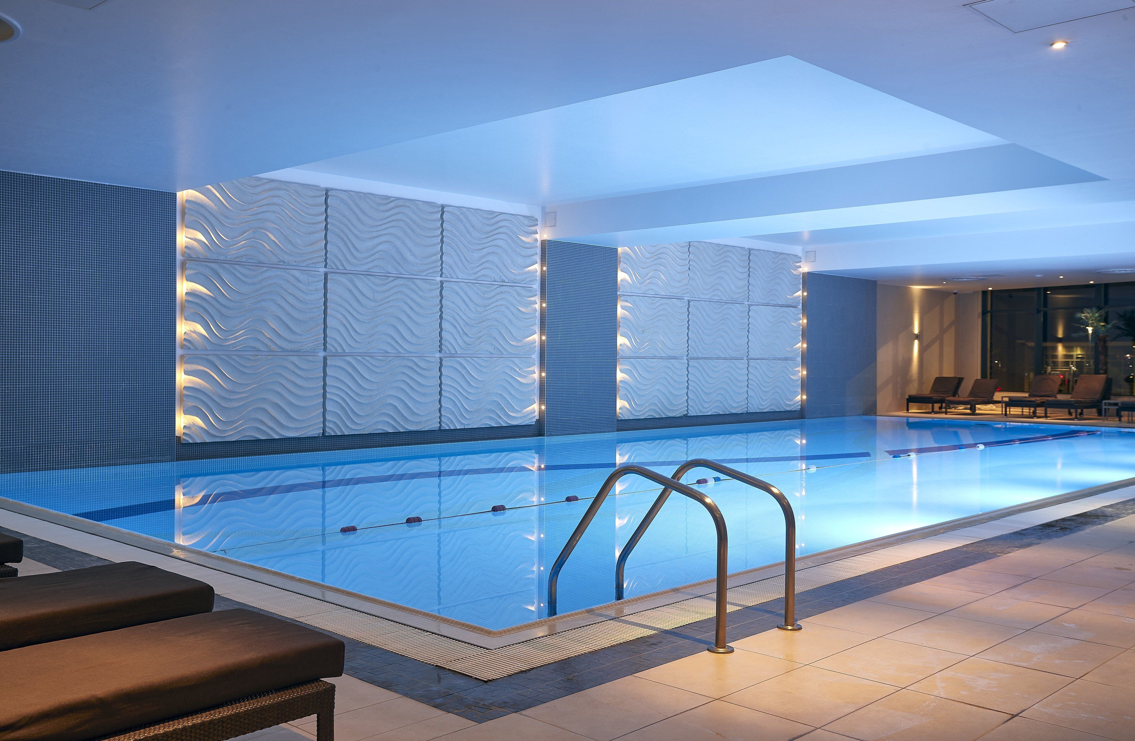 indoor pool, open 6:30 am to 10:00 pm, pool loungers