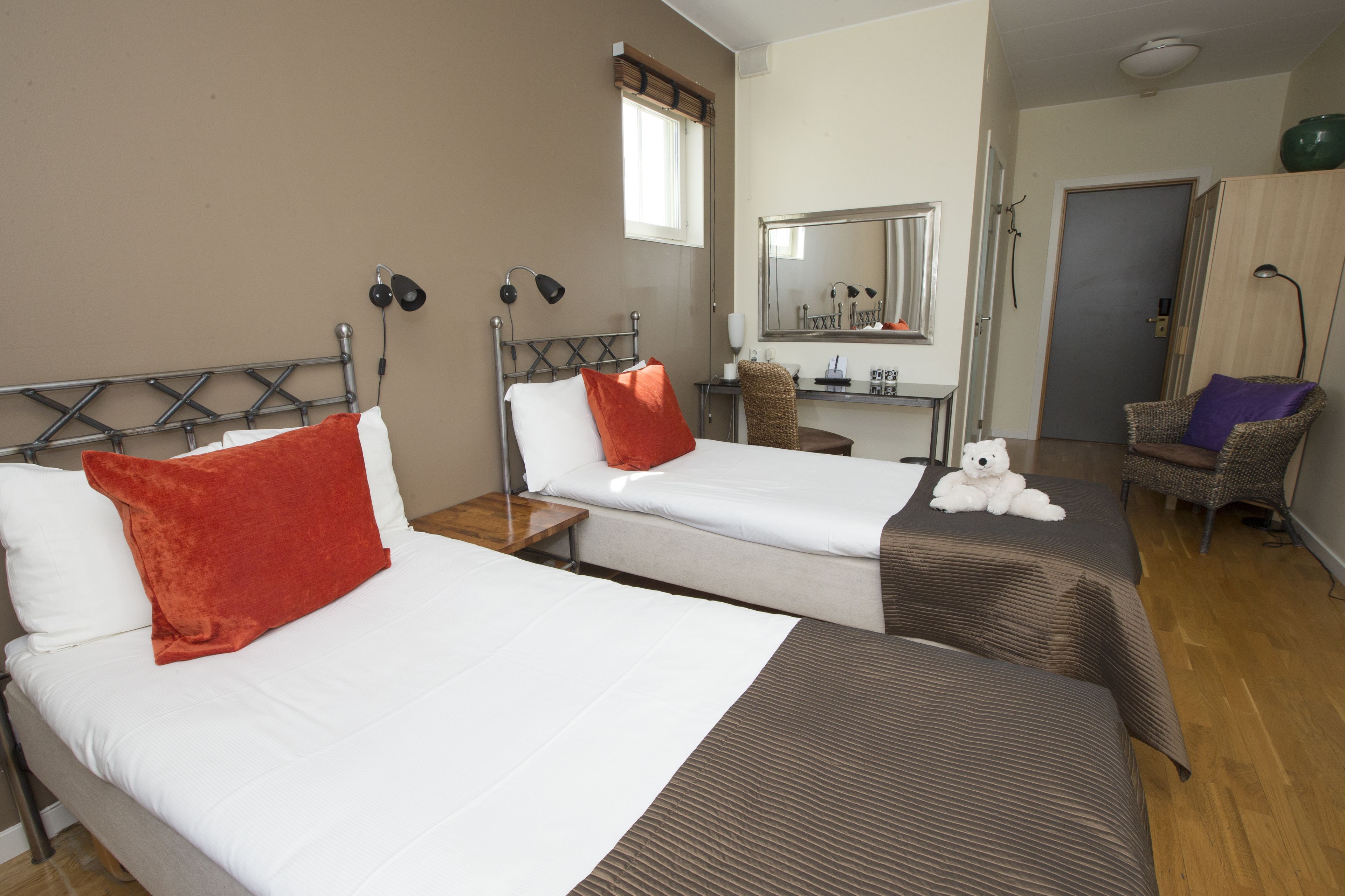 twin room | pillow-top beds, desk, blackout curtains, rollaway beds