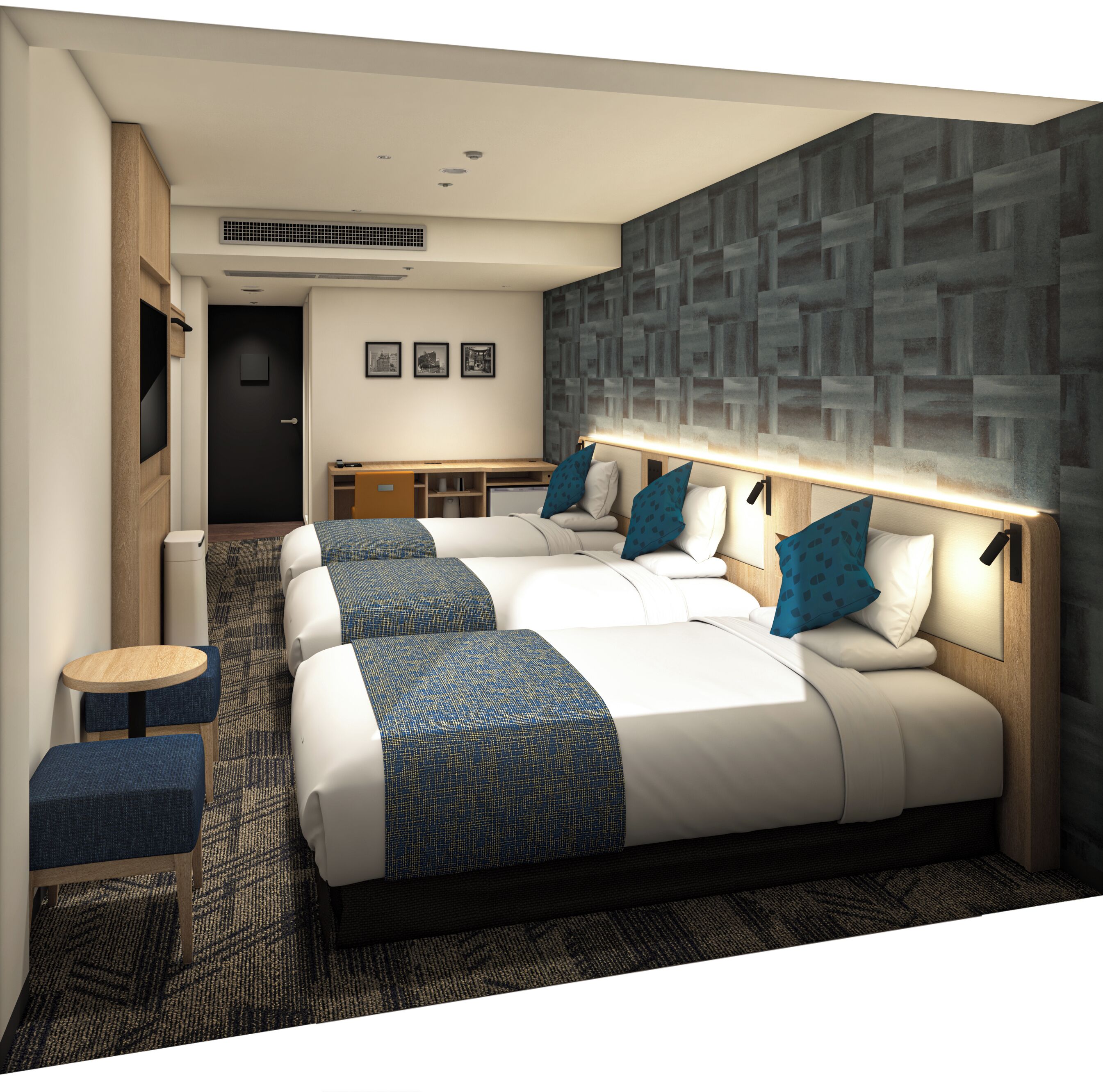 房內夾萬、書桌、遮光窗簾/窗簾、熨斗/熨衫板