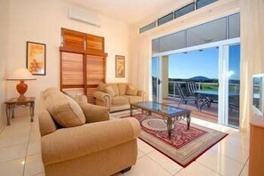 42-inch flat-screen TV with satellite channels, TV, DVD player