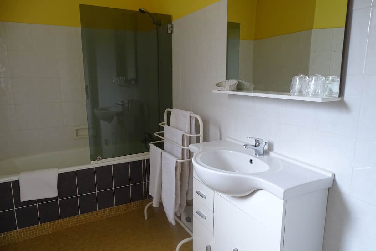 comfort room | bathroom | free toiletries, hair dryer, towels, toilet paper