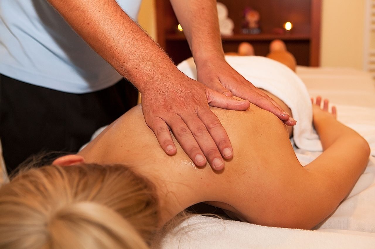 A massage therapy session in progress.