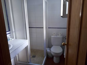 Chambre Triple | Salle de bain | Douche, serviettes fournies