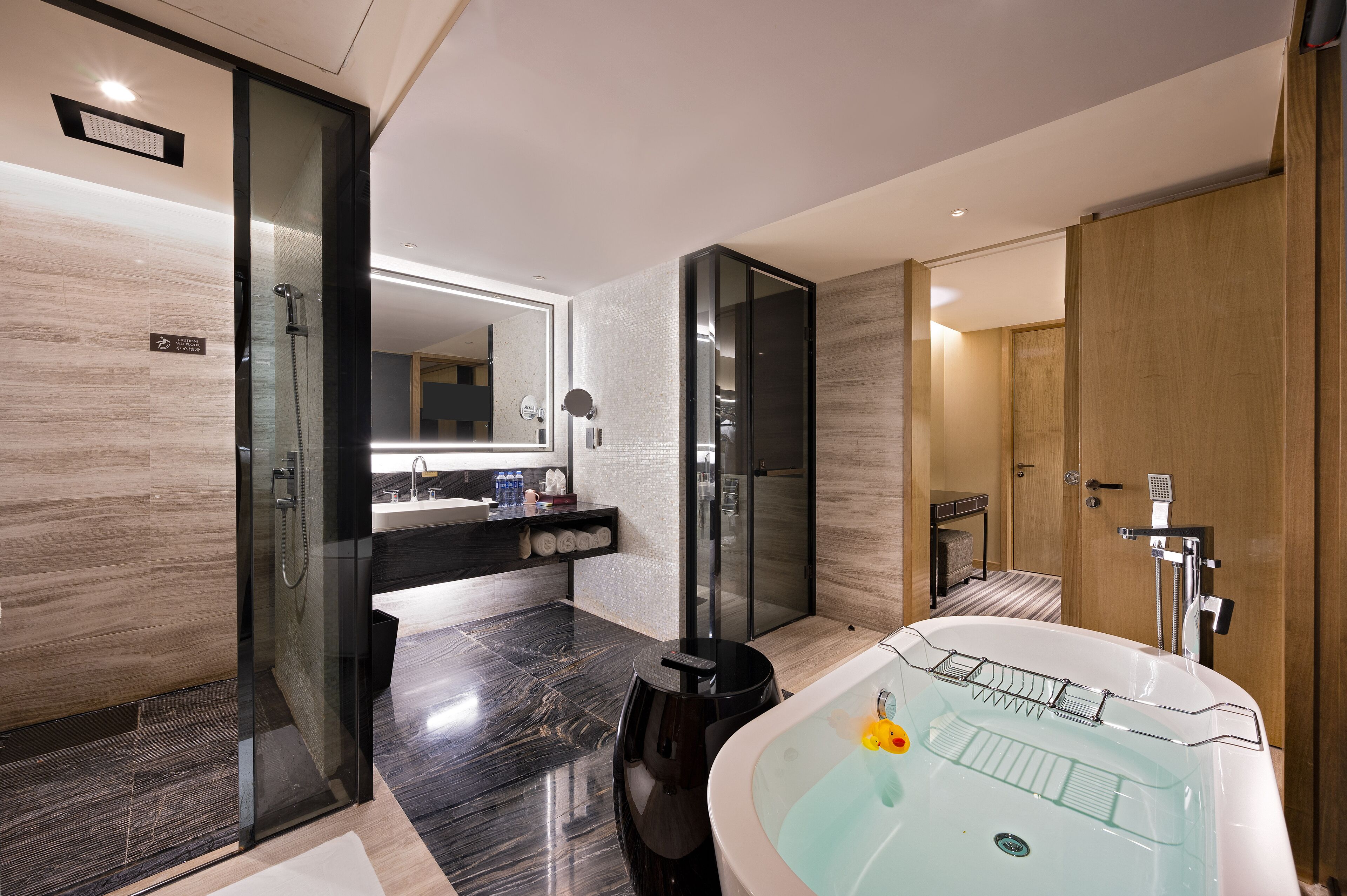 family triple room | bathroom | separate bathtub and shower, free toiletries, hair dryer, bathrobes