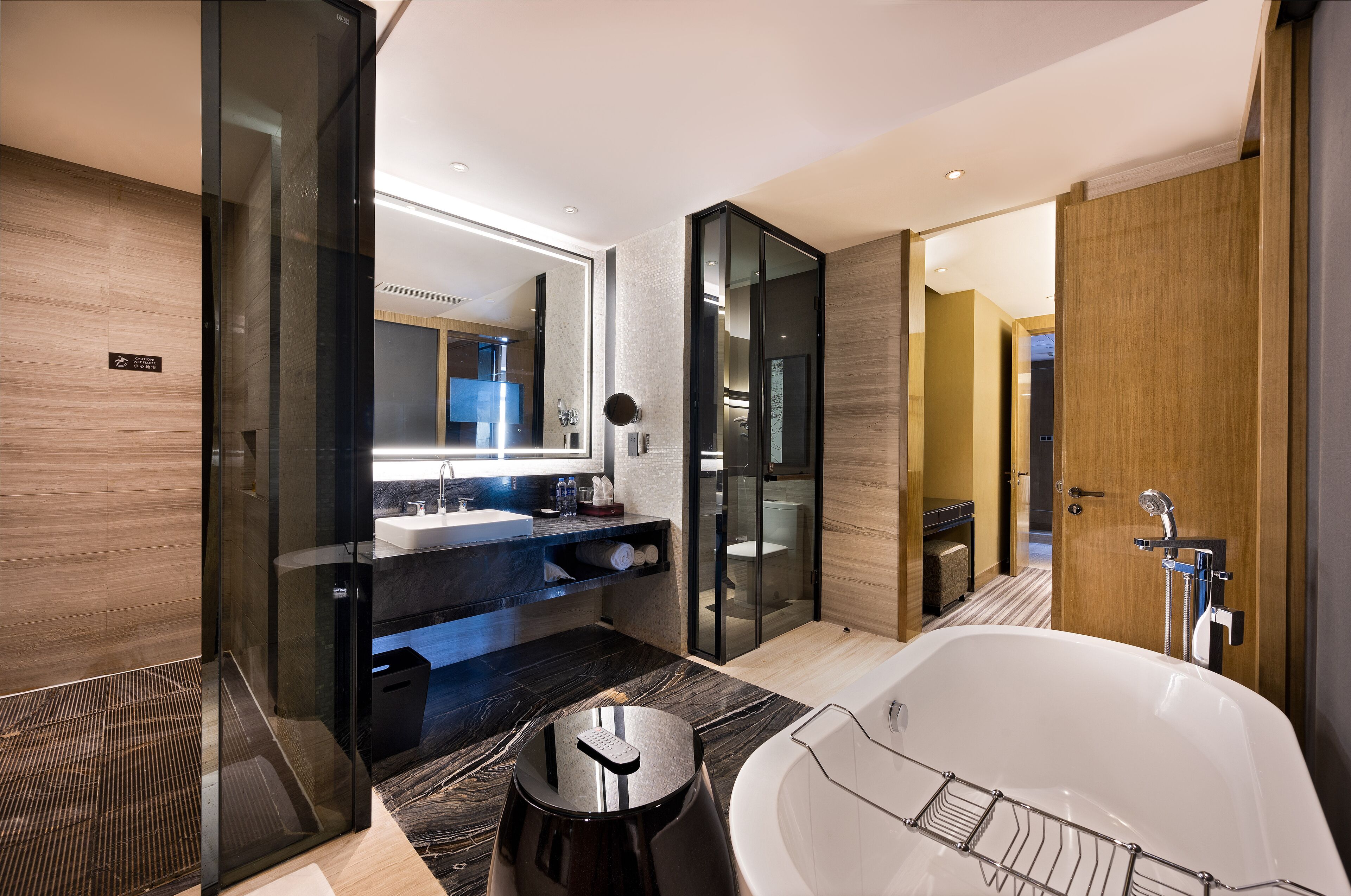 prestige suite | bathroom | separate bathtub and shower, free toiletries, hair dryer, bathrobes
