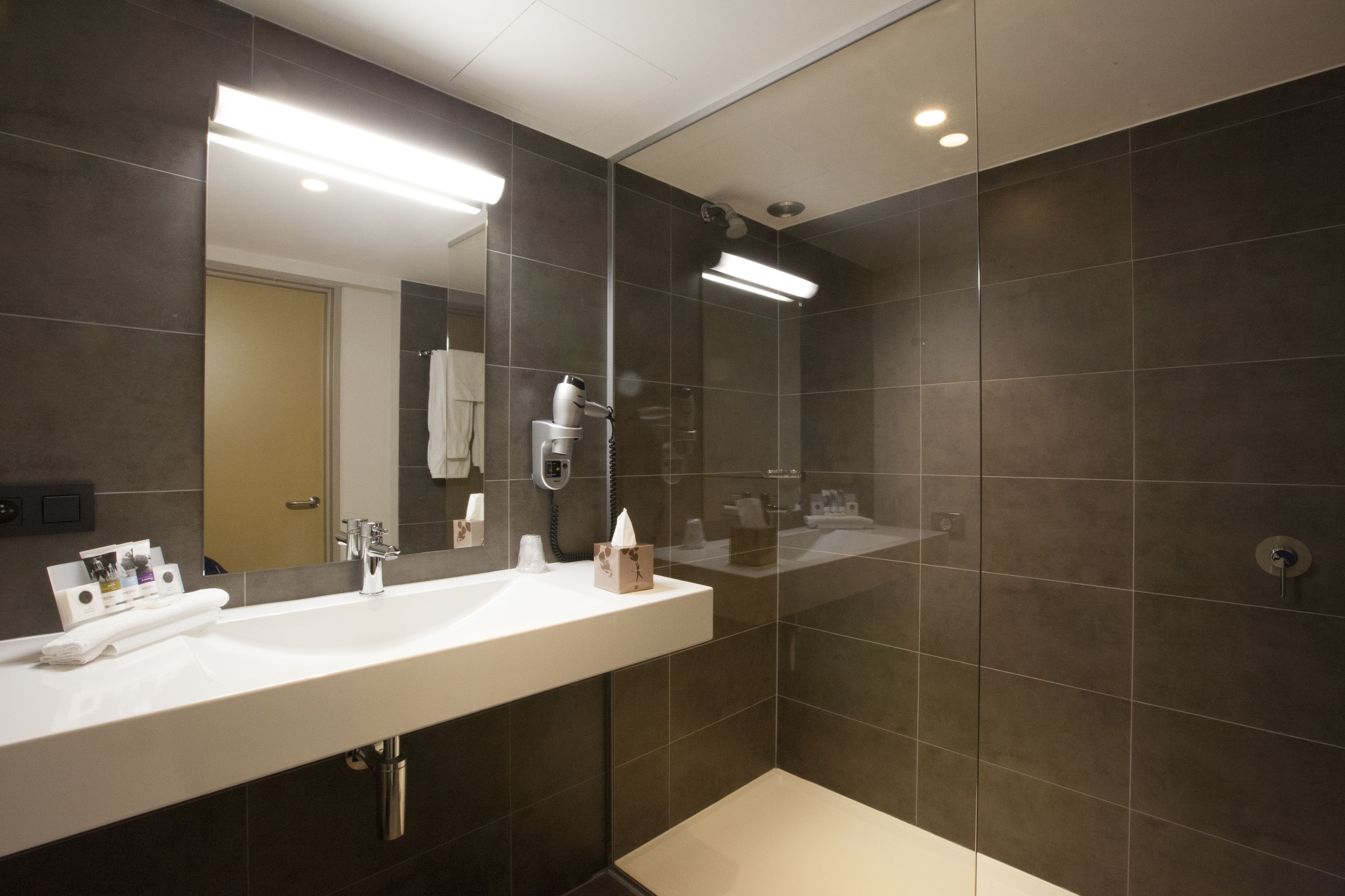 free toiletries, hair dryer, bathrobes, towels