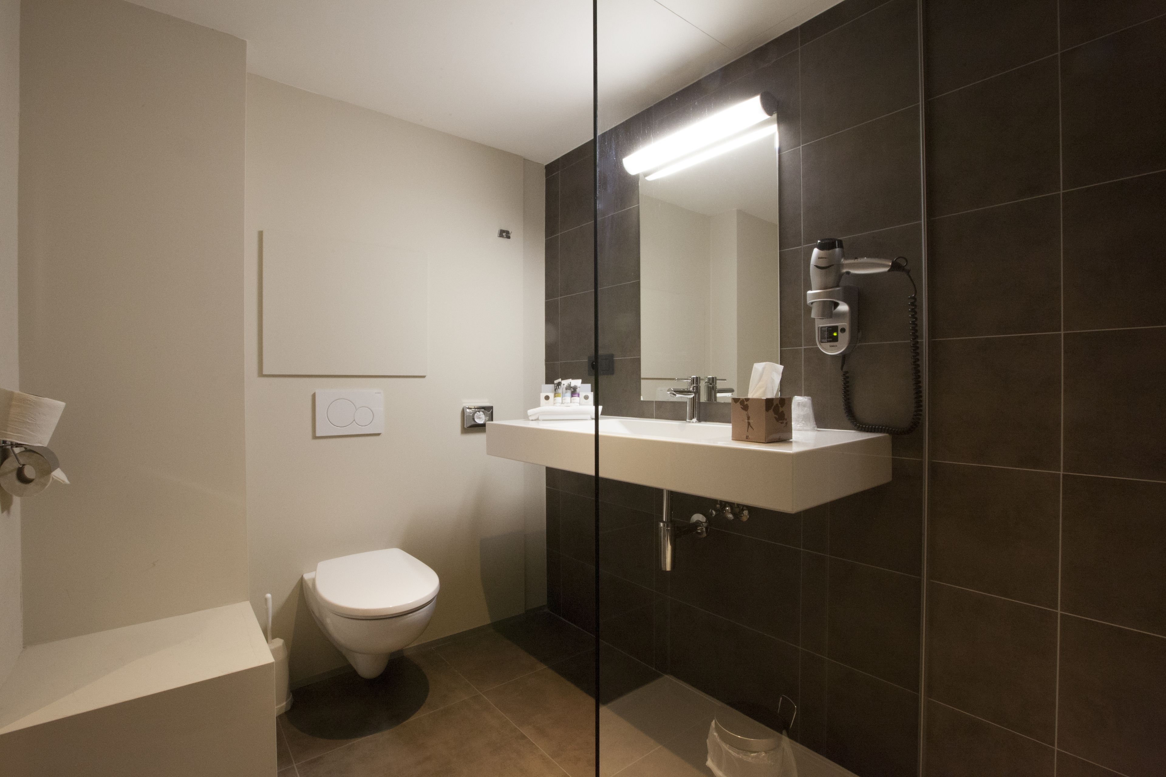 free toiletries, hair dryer, bathrobes, towels