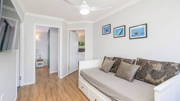 Family Villa, 2 Bedrooms | Living area | 50-inch flat-screen TV with cable channels