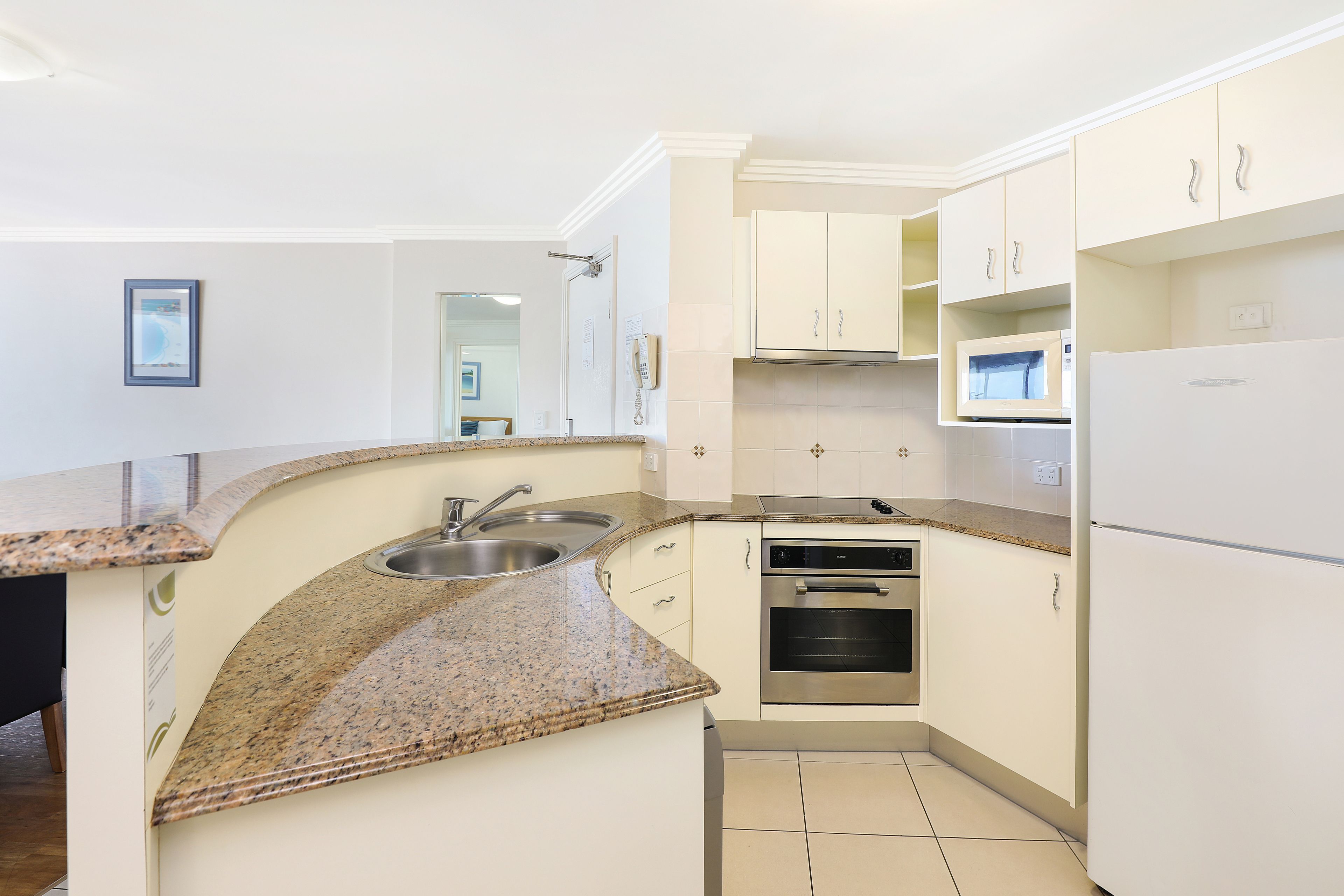 ocean view 2 bedroom apartment | private kitchen | fridge, microwave, electric kettle, high chair
