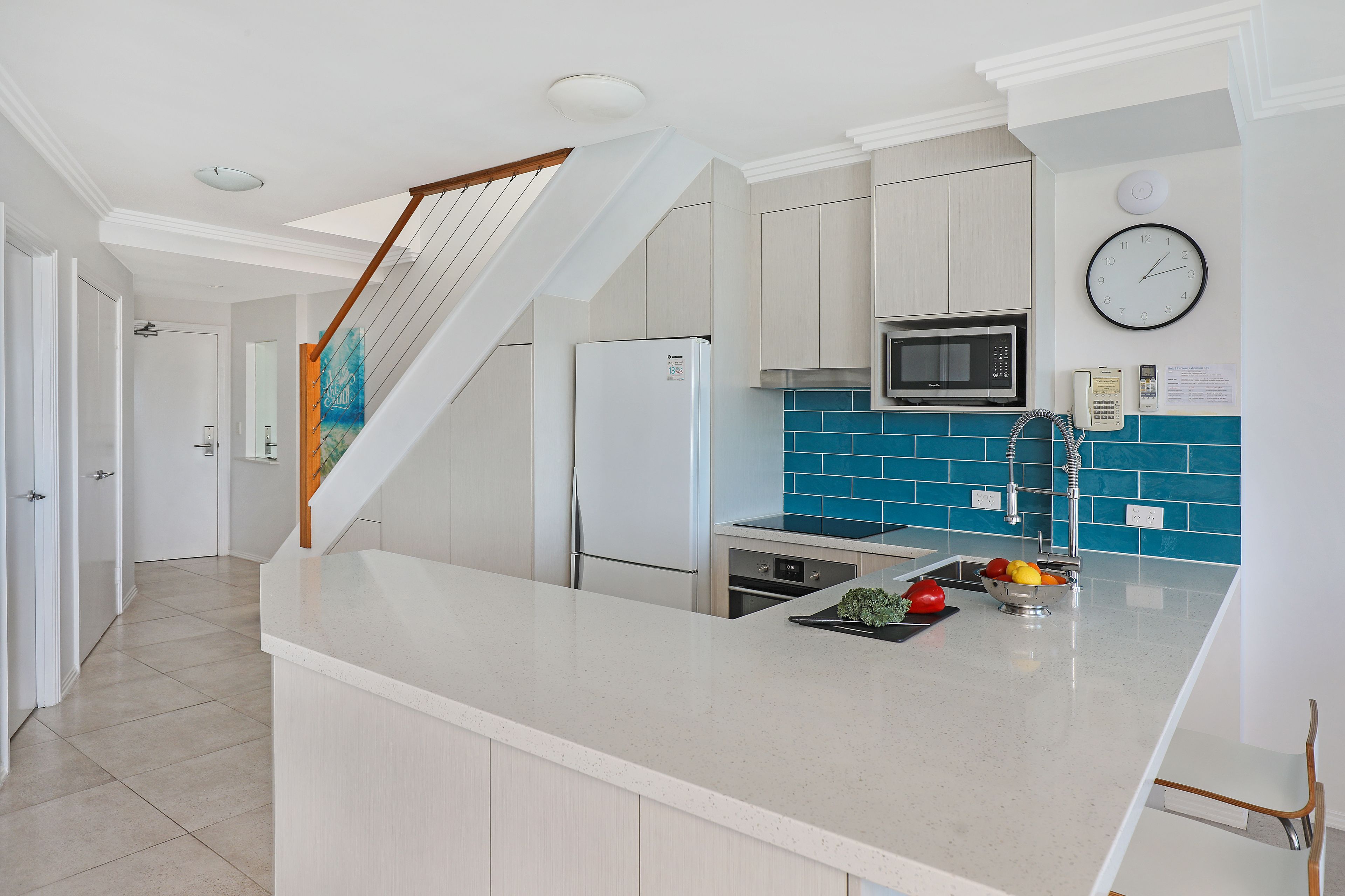 absolute waterfront 2 bedroom penthouse apartment with rooftop and spa  | private kitchen | fridge, microwave, electric kettle, high chair