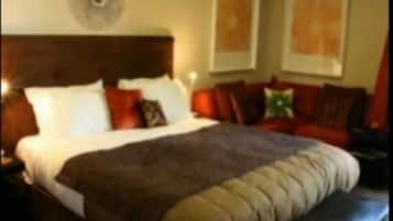 Premium bedding, desk, soundproofing, iron/ironing board