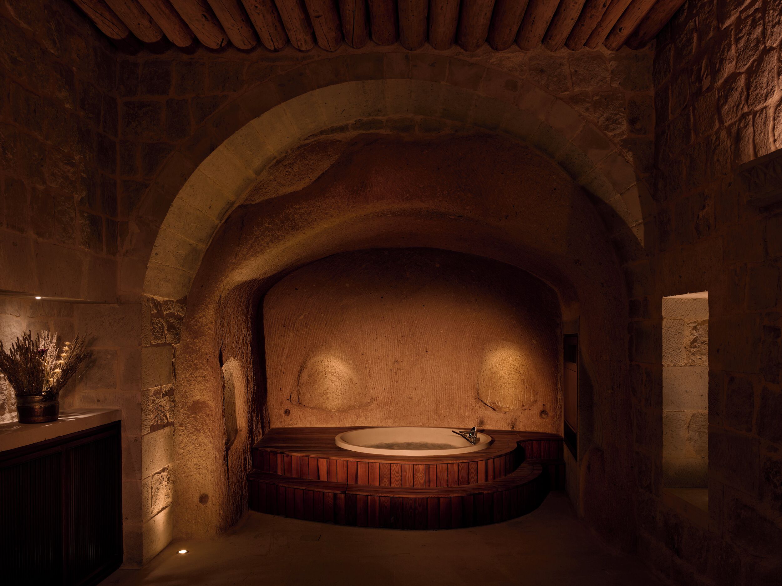 jacuzzi suite | bathroom | hair dryer, bathrobes, slippers, towels