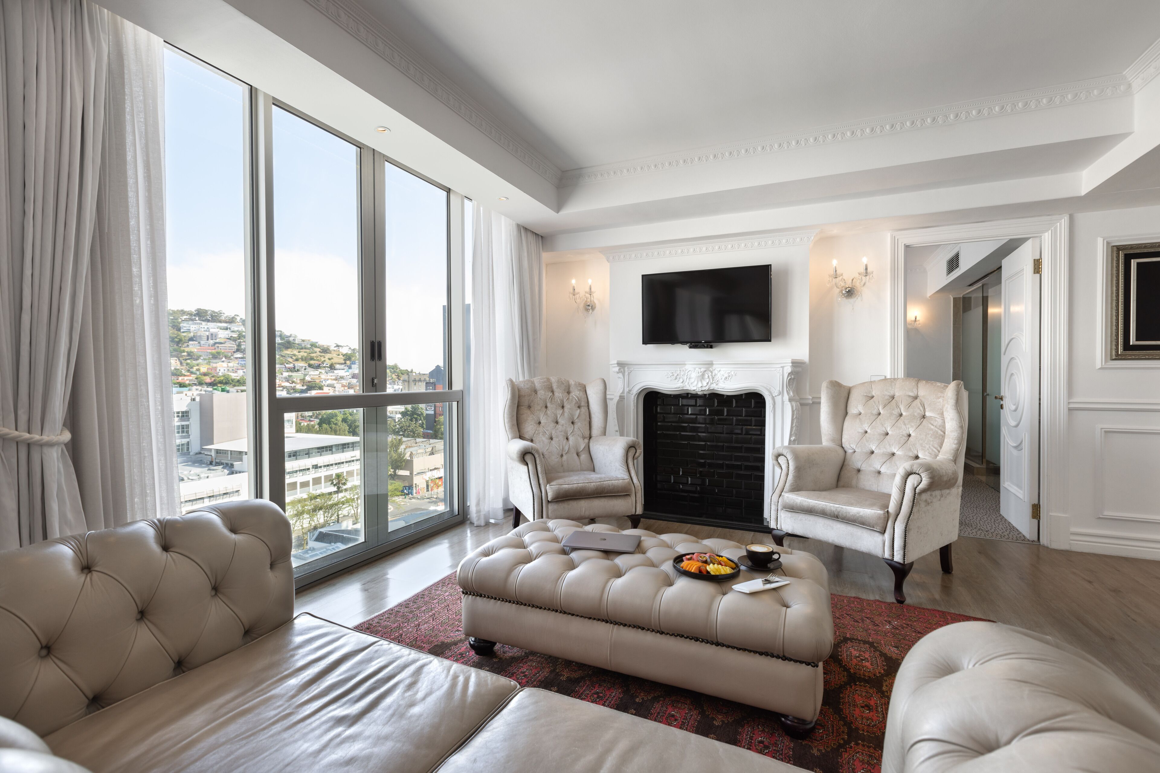 premier suite | living area | 55-inch smart tv with satellite channels