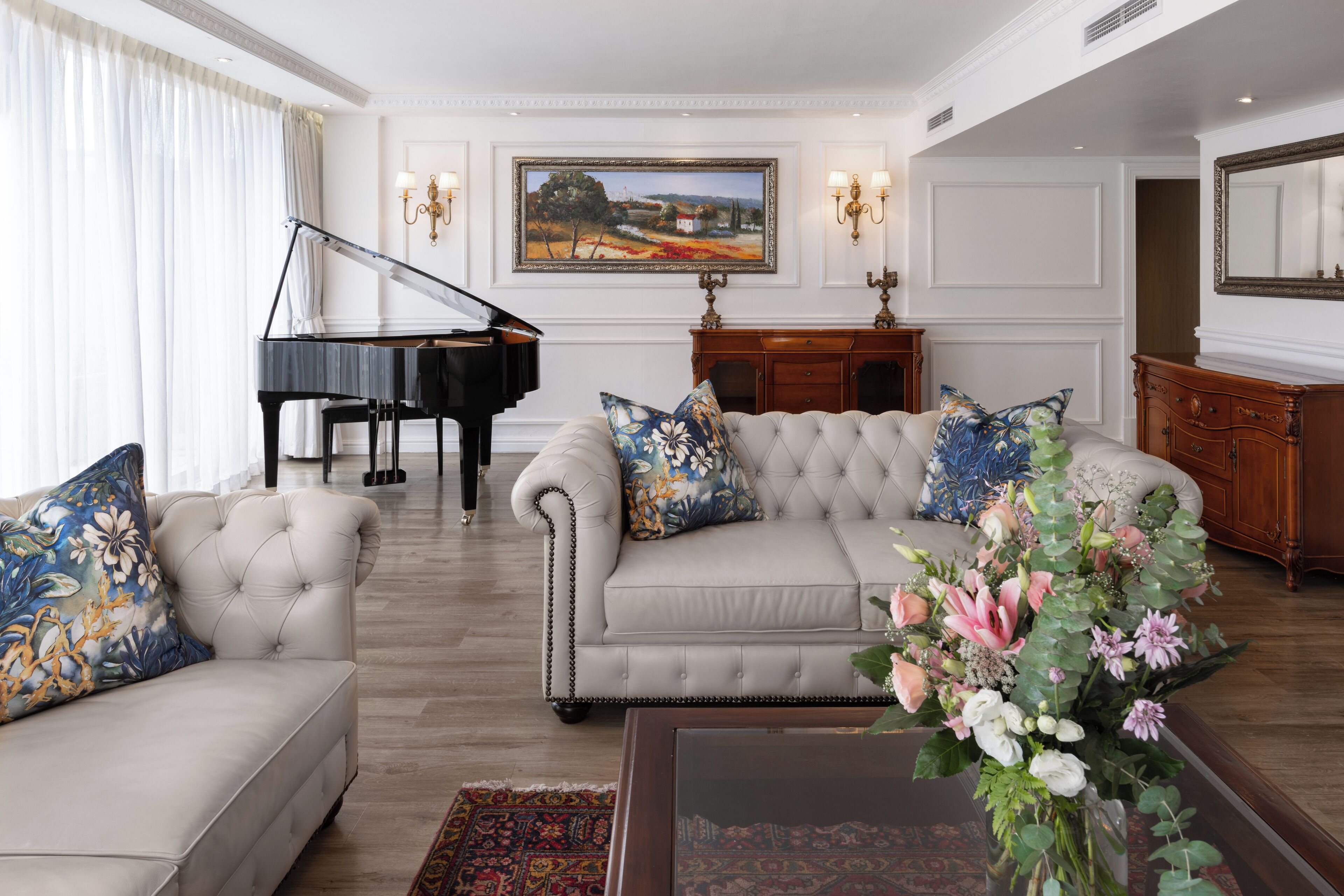 presidential suite | living area | 55-inch smart tv with satellite channels