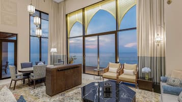 Villa, 3 habitaciones, alberca privada, vista al mar | 1 habitación, sábanas de algodón egipcio y ropa de cama de alta calidad