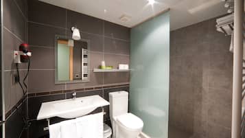 Bathroom | Shower, free toiletries, hair dryer