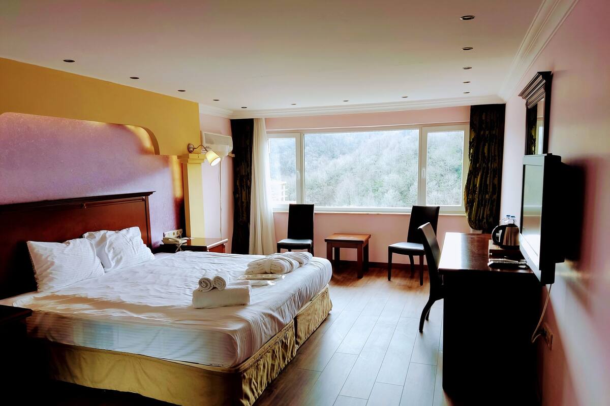 Grand suite, sauna, uitzicht op meer | Een minibar, een kluis op de kamer, een laptopwerkplek