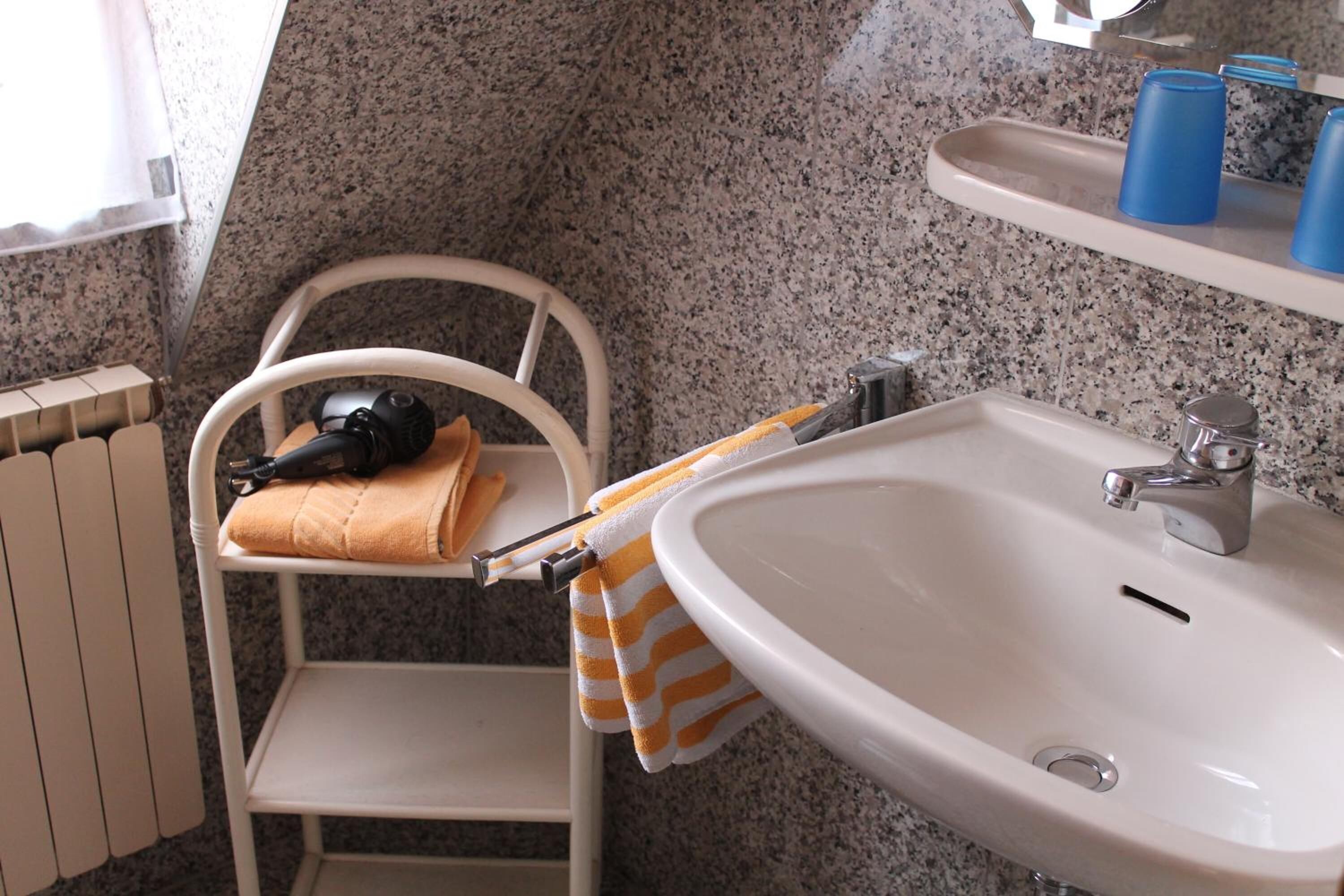 free toiletries, hair dryer, towels