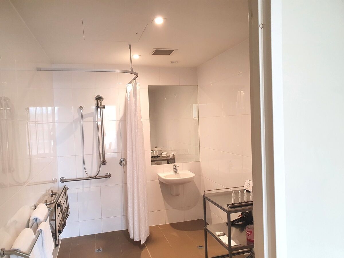 free toiletries, hair dryer, towels, shampoo