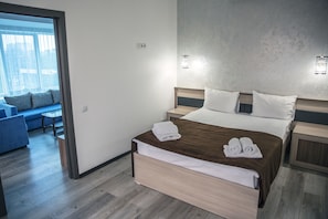 Habitació doble per a ús individual Comfort, 1 llit doble | 1 dormitori, roba de llit d'alta qualitat i caixa forta a l'habitació