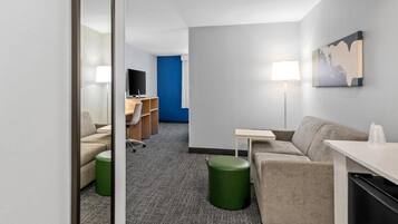 Room, Multiple Beds, Accessible, Bathtub (Mobility & Hearing) | Living area | Flat-screen TV