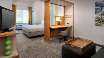 37-inch flat-screen TV with cable channels, TV, iPod dock