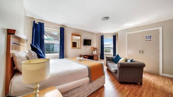 Family Room | Desk, blackout drapes, iron/ironing board, free WiFi