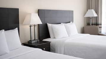 Desk, blackout drapes, soundproofing, iron/ironing board